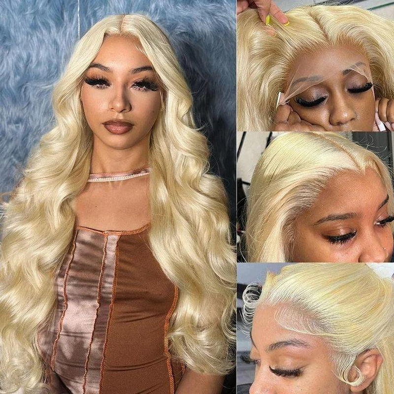 [30Inch for Only $109] Hot Star 613 Blonde Body Wave 13X6 HD Transparent Lace Frontal Human Hair Wigs Brazilian Hiar Straight 13X4 Lace Front Human Hair Wigs 180% Density