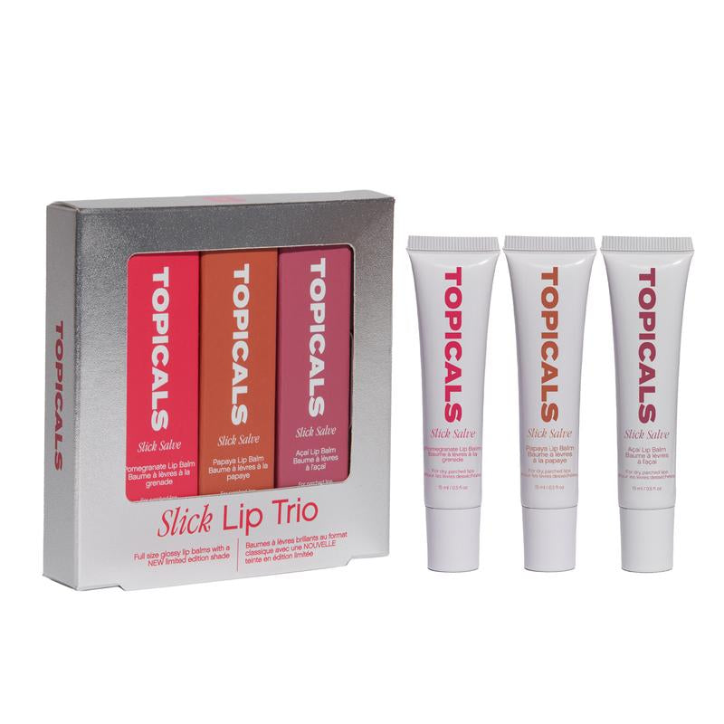 Slick Lip Trio - Hydrating Lip Balm Set with Pomegranate, Acai, and Papaya Shades for Glossy, Moisturized Lips Berry Moisture