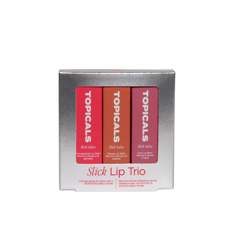 Slick Lip Trio - Hydrating Lip Balm Set with Pomegranate, Acai, and Papaya Shades for Glossy, Moisturized Lips Berry Moisture